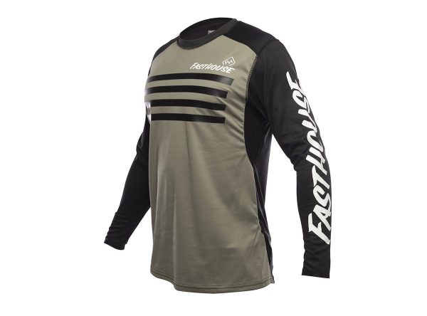 Fasthouse Alloy Stripe Long Sleeve MTB Jersey - Moss For Sale