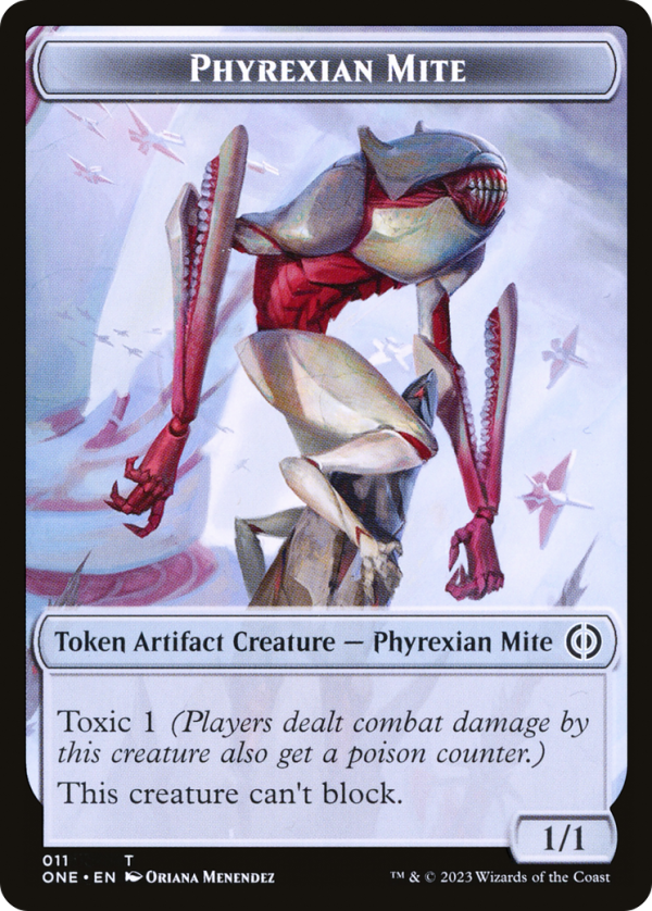 Phyrexian Mite (011)    Phyrexian Goblin Double-Sided Token [Phyrexia: All Will Be One Tokens] Supply - Image 3