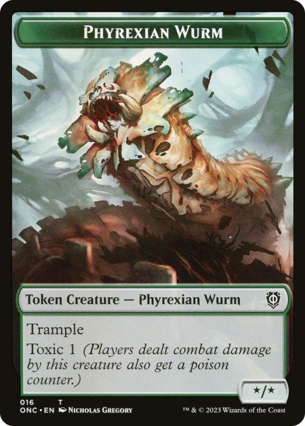 Phyrexian Wurm    Phyrexian Horror Double-Sided Token [Phyrexia: All Will Be One Commander Tokens] on Sale