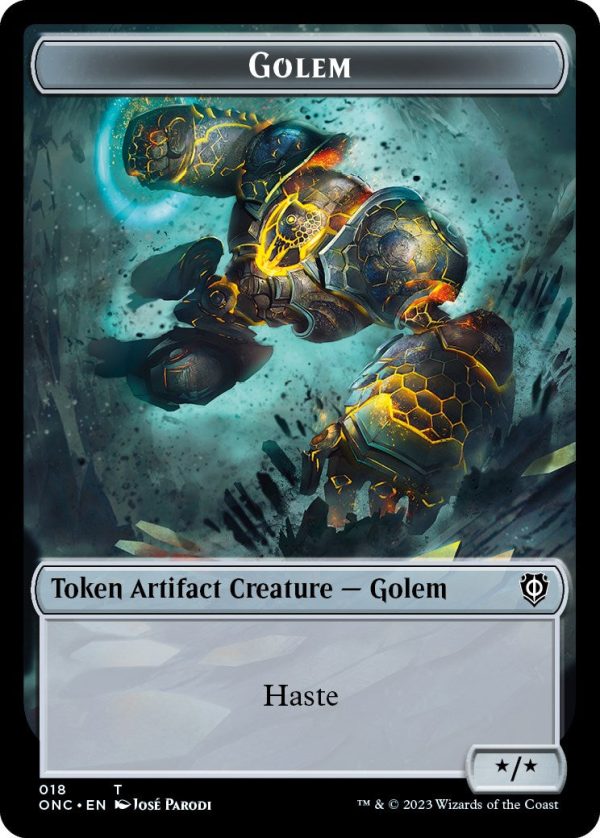 The Monarch    Golem Double-Sided Token [Phyrexia: All Will Be One Commander Tokens] Online - Image 2