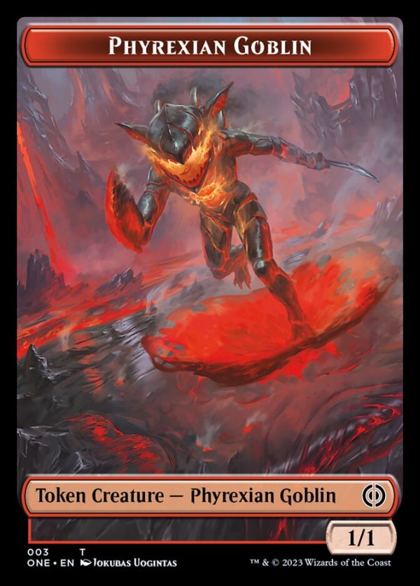 Phyrexian Mite (011)    Phyrexian Goblin Double-Sided Token [Phyrexia: All Will Be One Tokens] Supply - Image 2