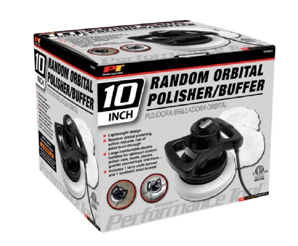 Performance Tool W50054 Random Orbital Buffer Polisher, Black, 10 Inch Supply - Image 2