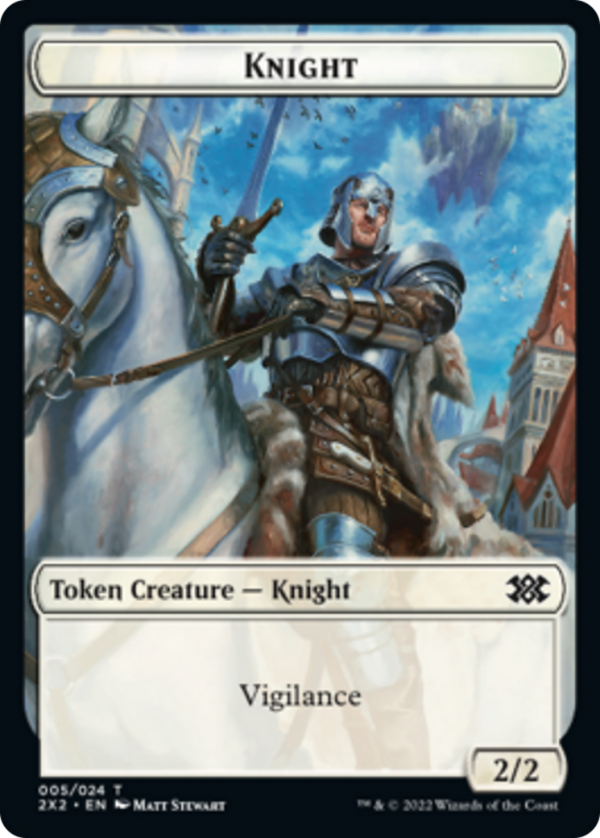 Boar    Knight Double-Sided Token [Double Masters 2022 Tokens] For Cheap - Image 2