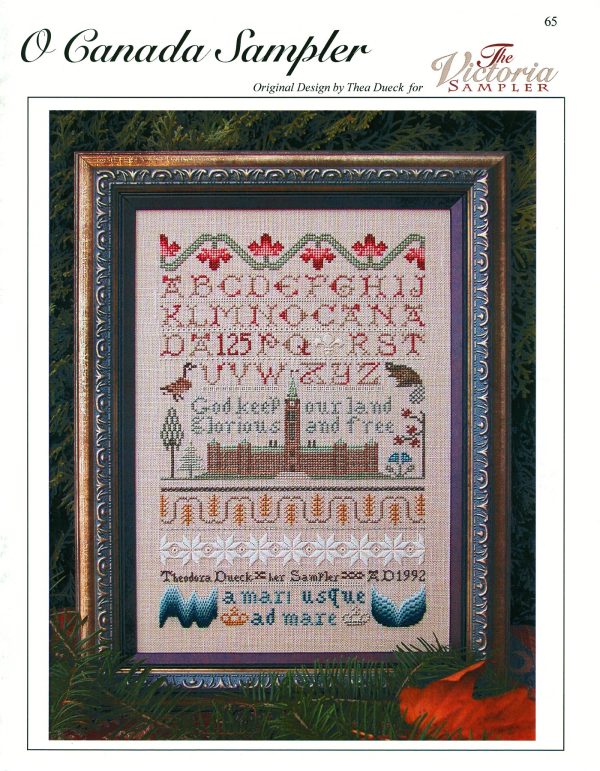 O Canada Sampler - Embroidery and Cross Stitch Pattern - PDF Download For Sale